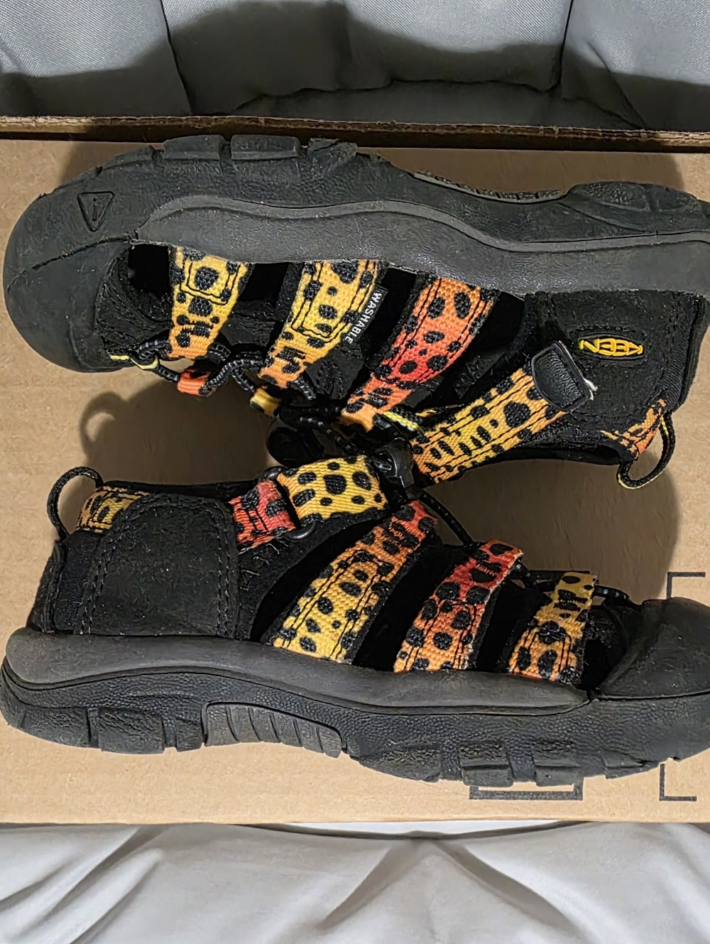 KEEN Newport H2 Kids Size 12 Leopard Print Waterproof Hiking Sandals